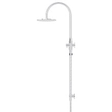 Round 200mm Gooseneck Twin Shower With Single Function Handshower
